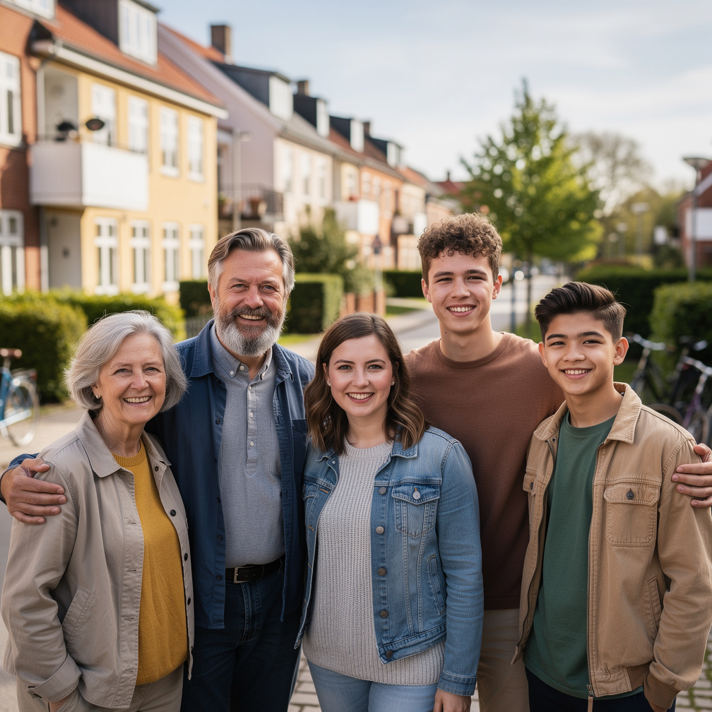 Group of local Danish community members standing together